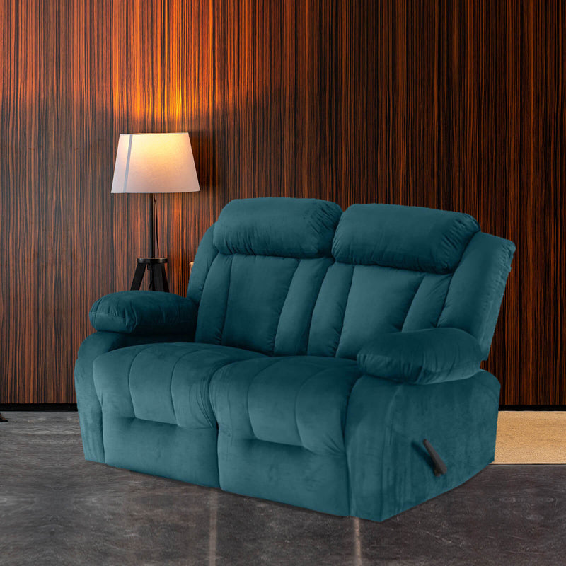 Velvet Double Recliner Chair - Dark Turquoise - NZ50