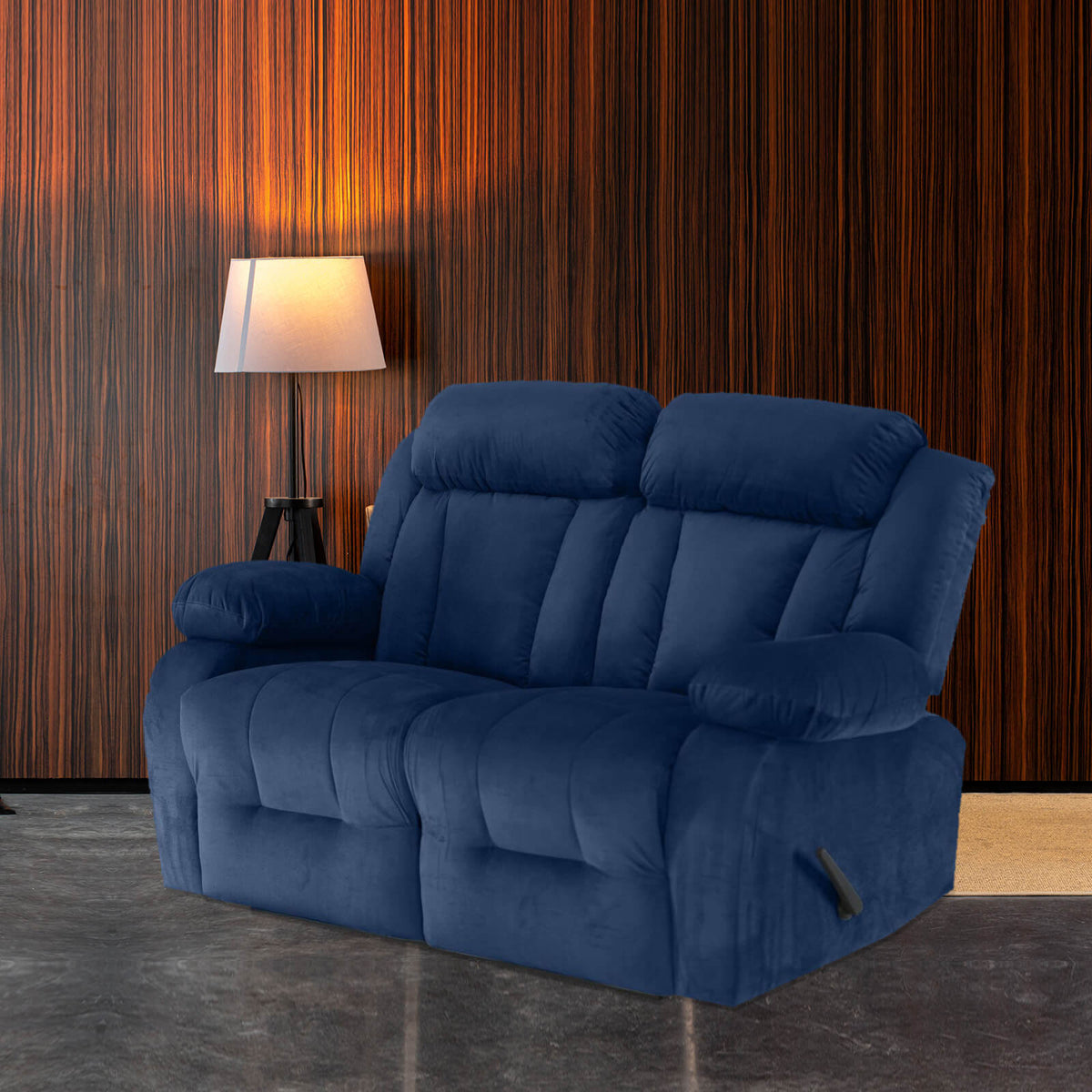 Velvet Double Recliner Chair - NZ50 Dark Blue