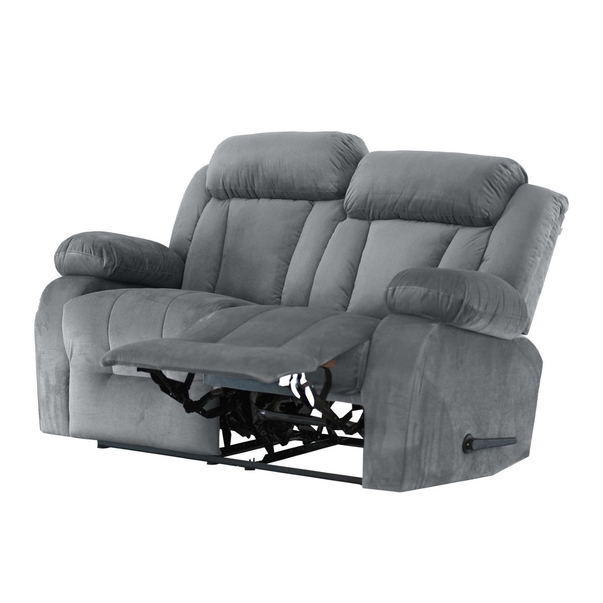 Velvet Double Recliner Chair - NZ50 Grey