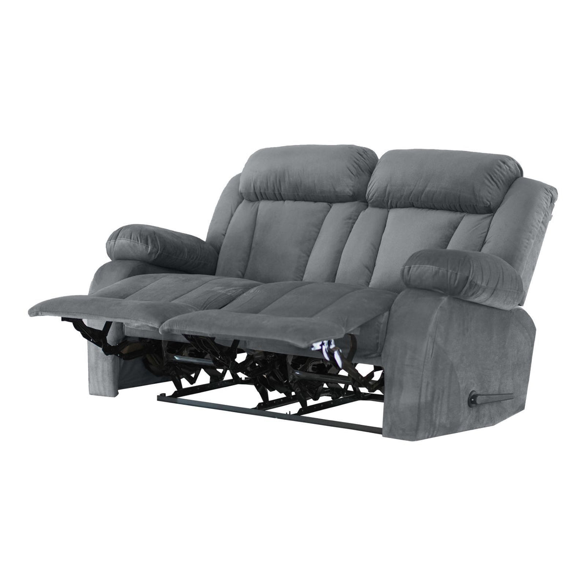 Velvet Double Recliner Chair - NZ50 Grey