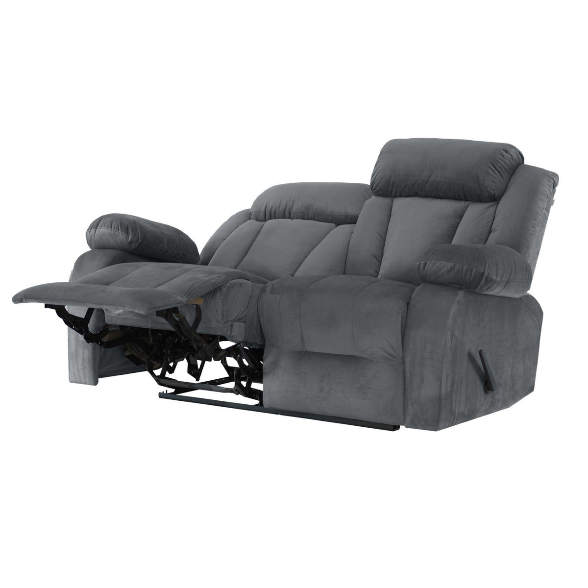 Velvet Double Recliner Chair - NZ50 Grey