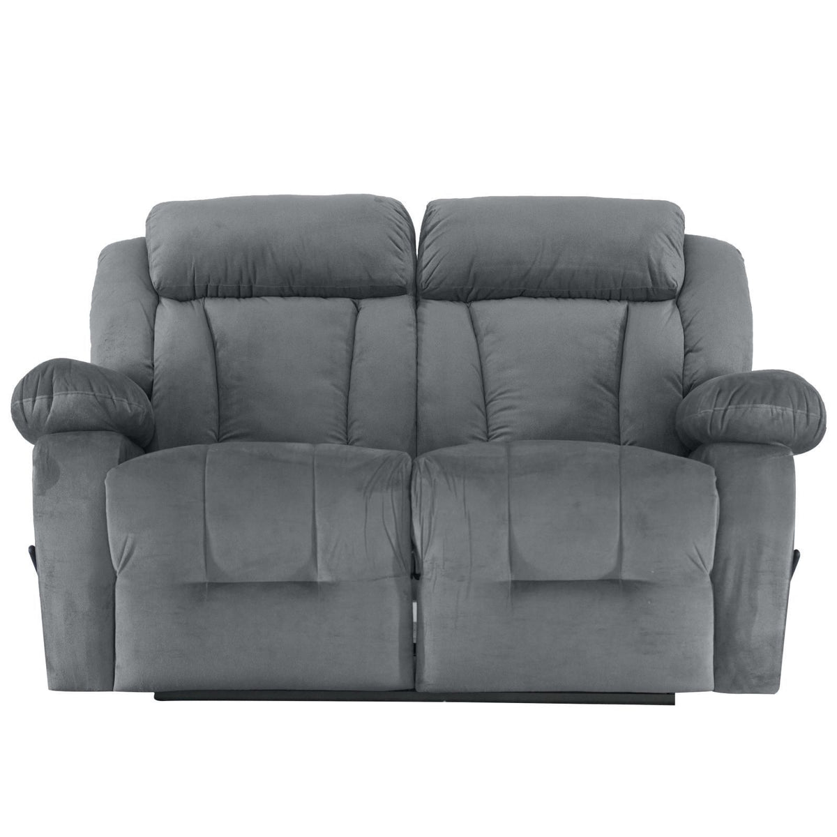 Velvet Double Recliner Chair - NZ50 Grey