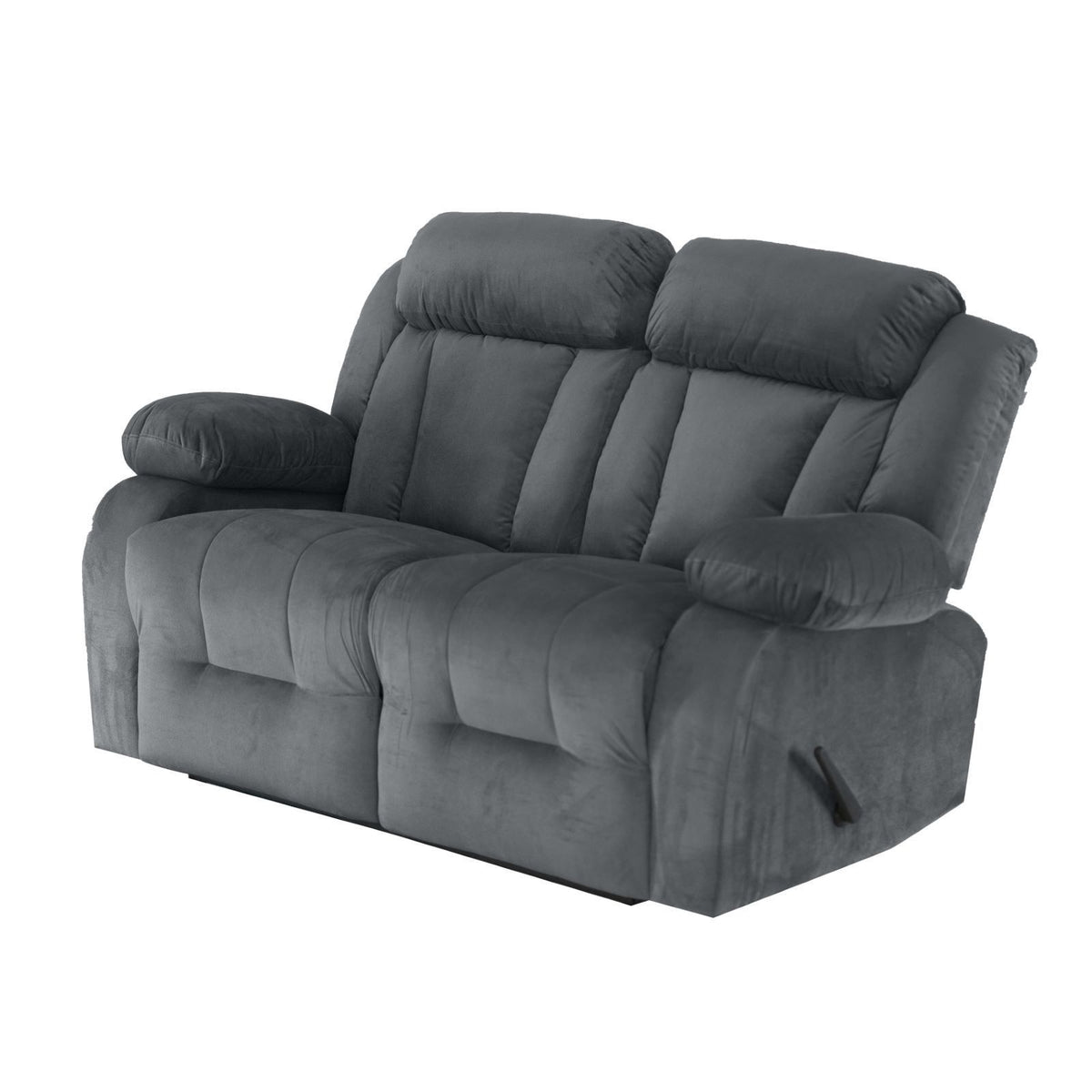 Velvet Double Recliner Chair - NZ50 Grey