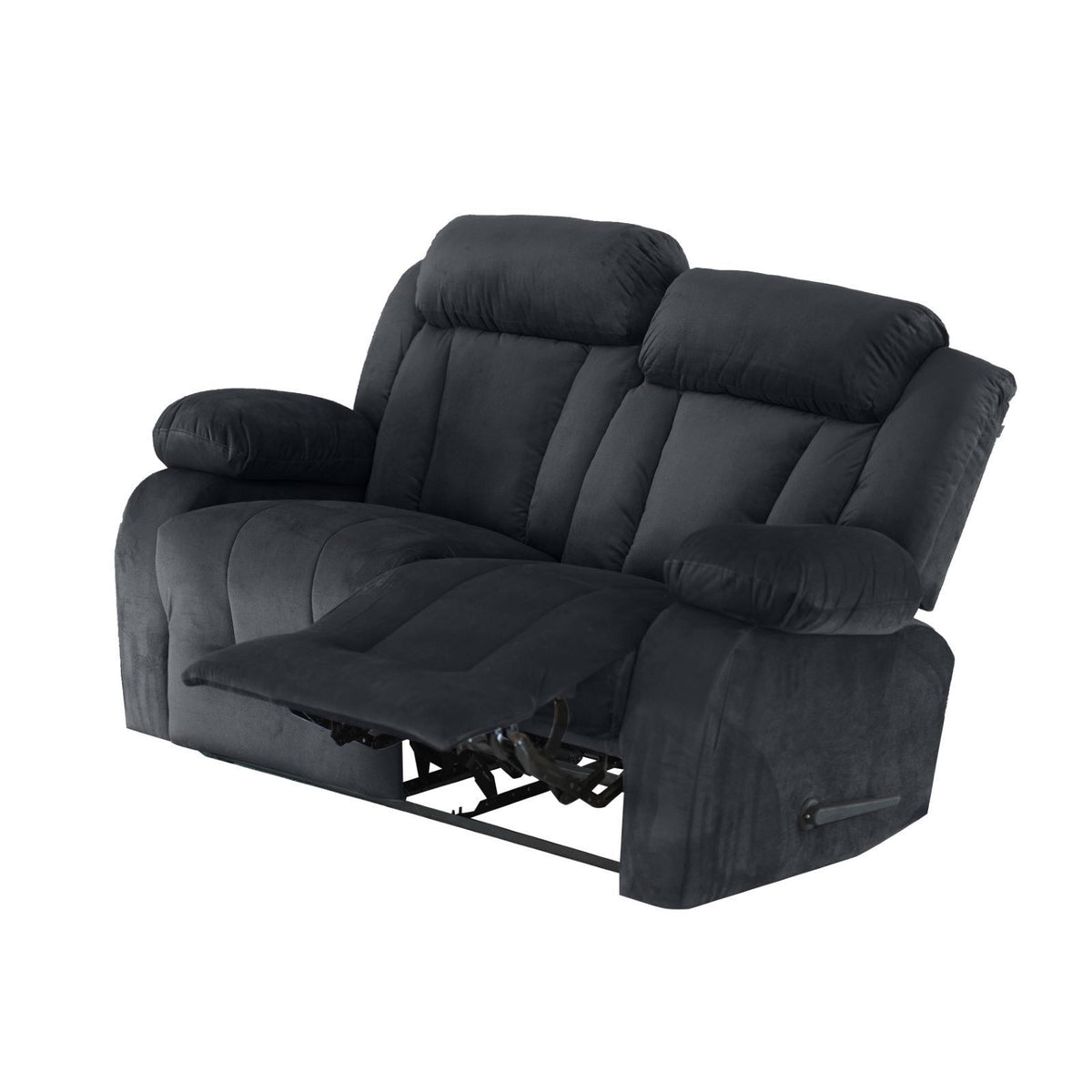 Velvet Double Recliner Chair - NZ50 Dark Grey