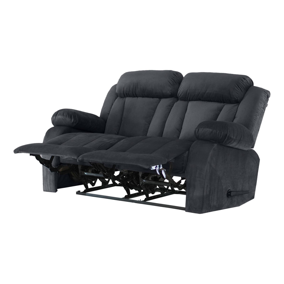Velvet Double Recliner Chair - NZ50 Dark Grey