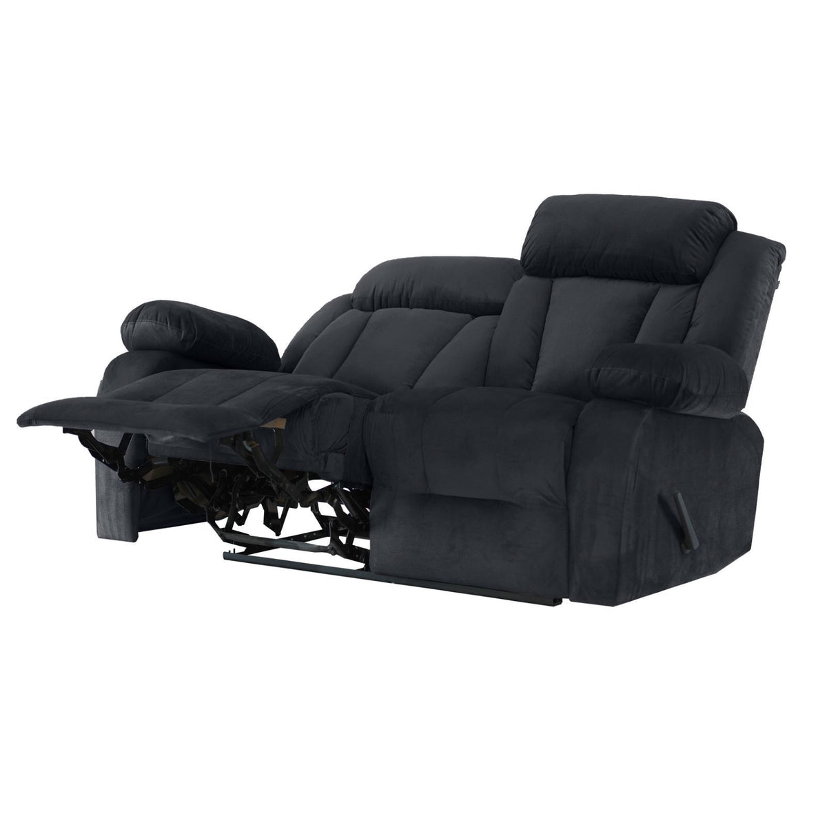Velvet Double Recliner Chair - NZ50 Dark Grey