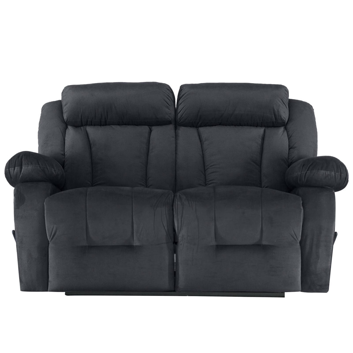 Velvet Double Recliner Chair - NZ50 Dark Grey