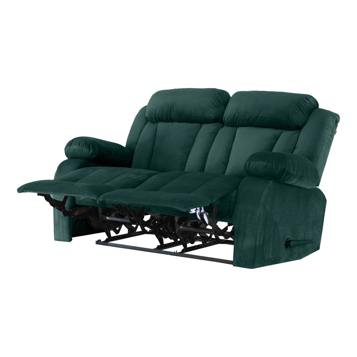 Velvet Double Recliner Chair - NZ50 Dark Green