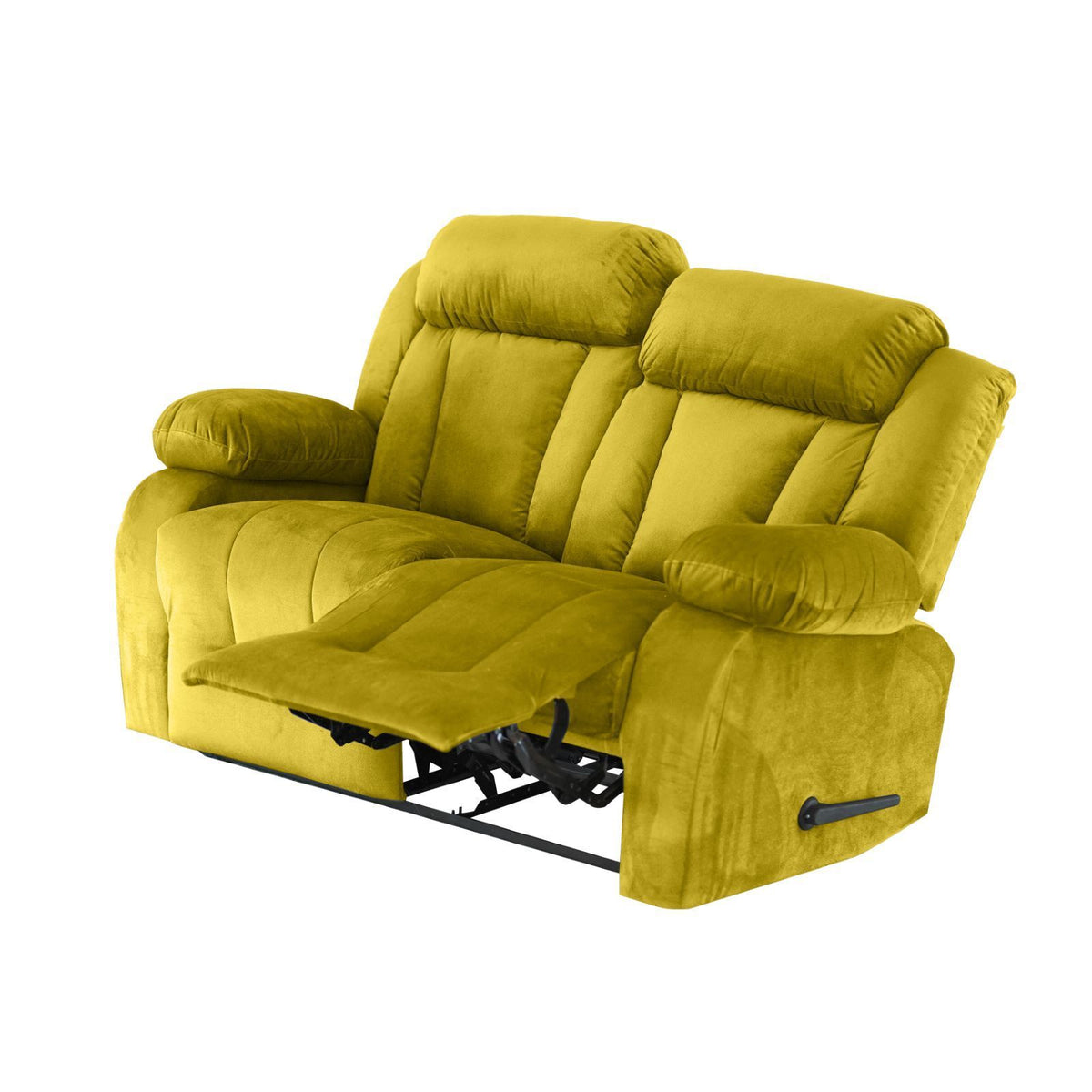 Velvet Double Recliner Chair - NZ50 Black