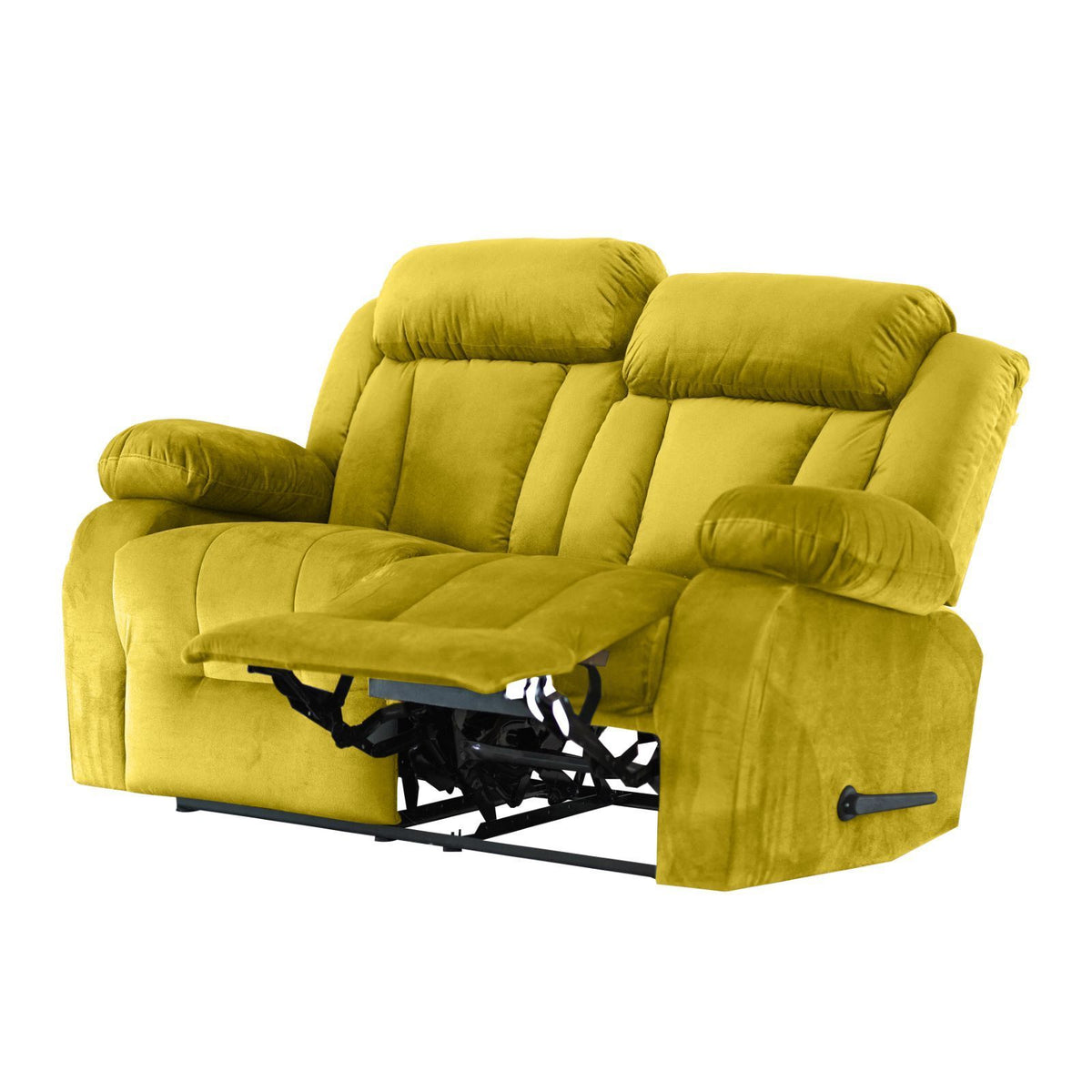 Velvet Double Recliner Chair - NZ50 Black