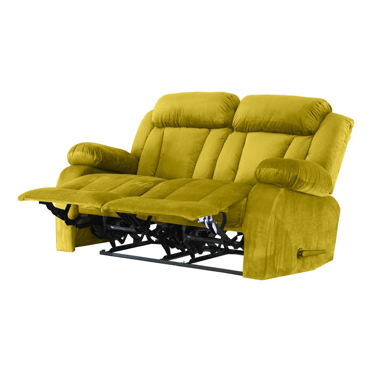 Velvet Double Recliner Chair - NZ50 Black