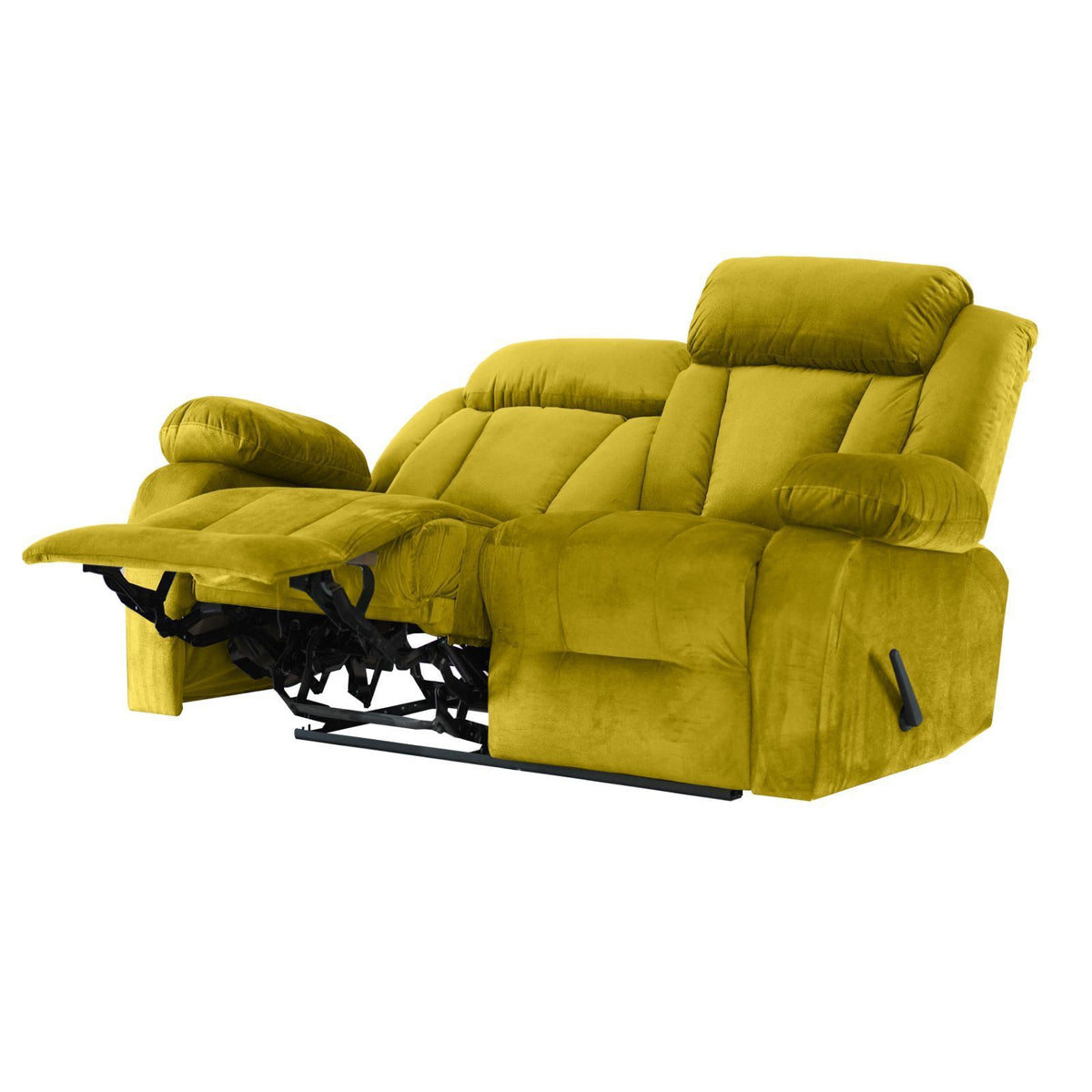 Velvet Double Recliner Chair - NZ50 Black