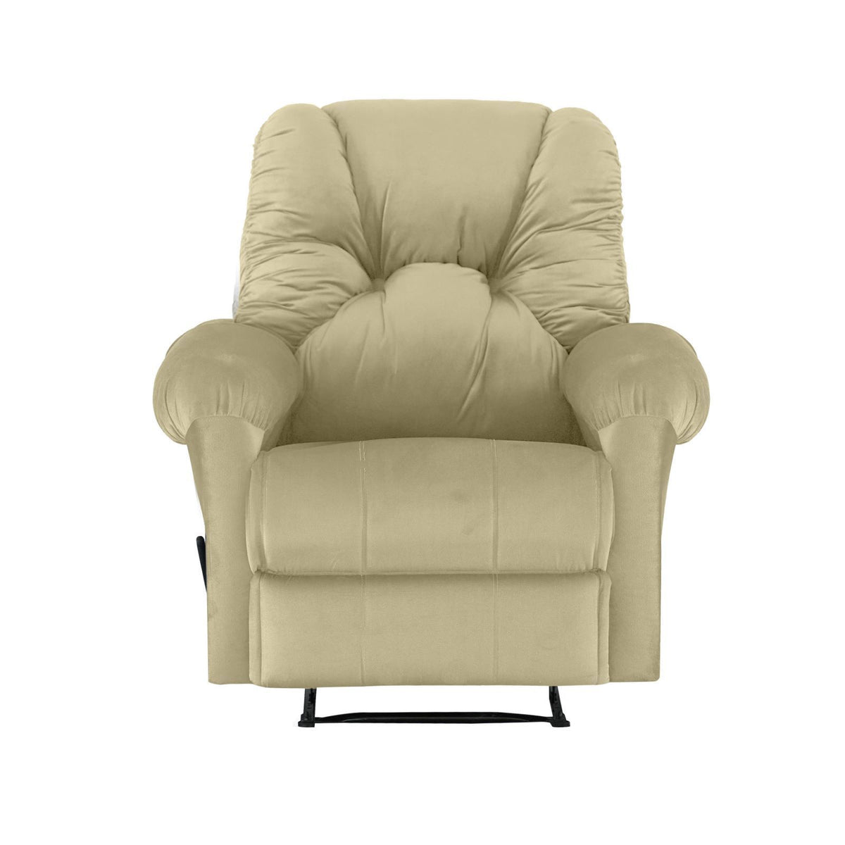 Velvet Upholstered Recliner Chair With Bed Mode from American Polo Dark Ivory Rocking