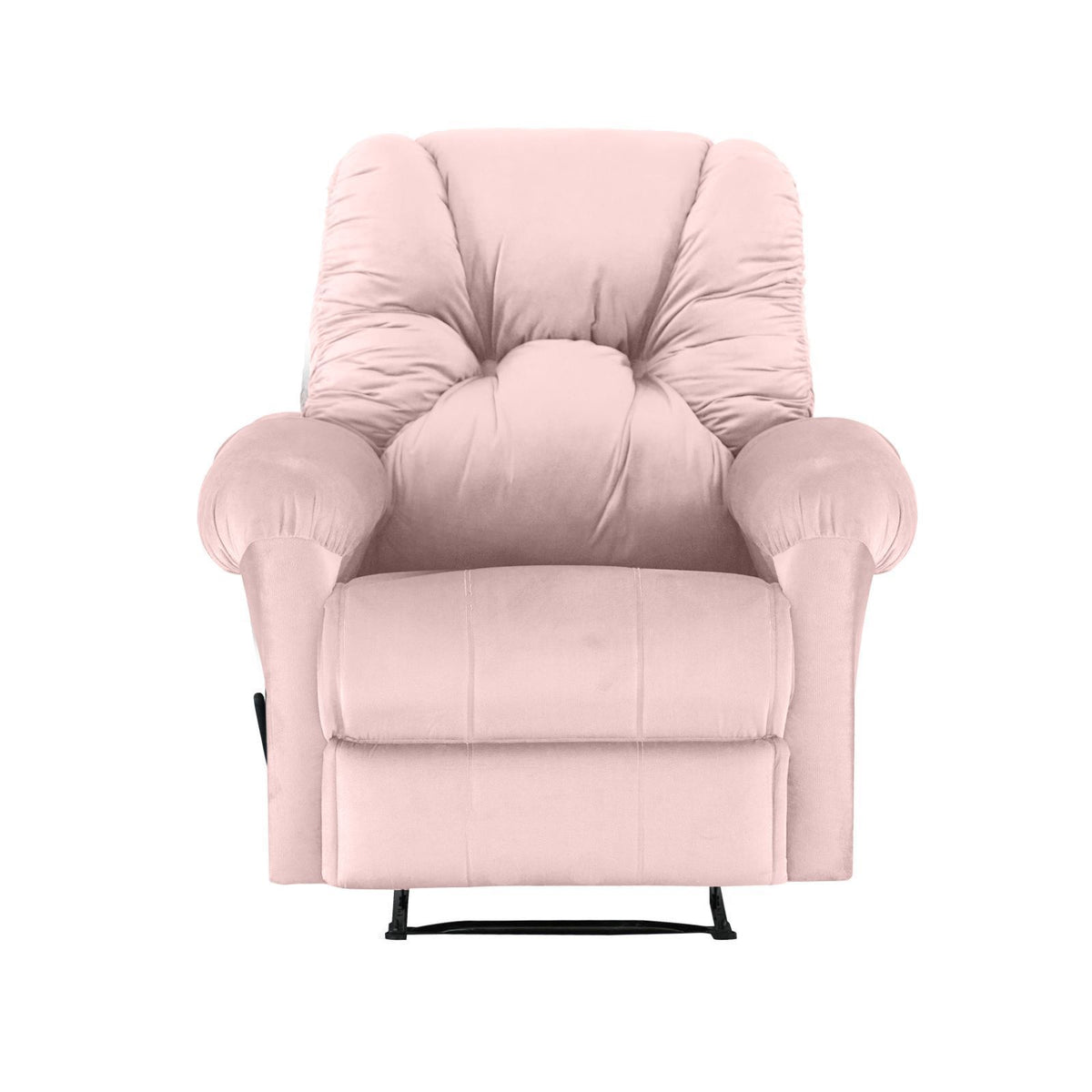 Velvet Upholstered Recliner Chair With Bed Mode from American Polo Light Pink Rocking & Rotating