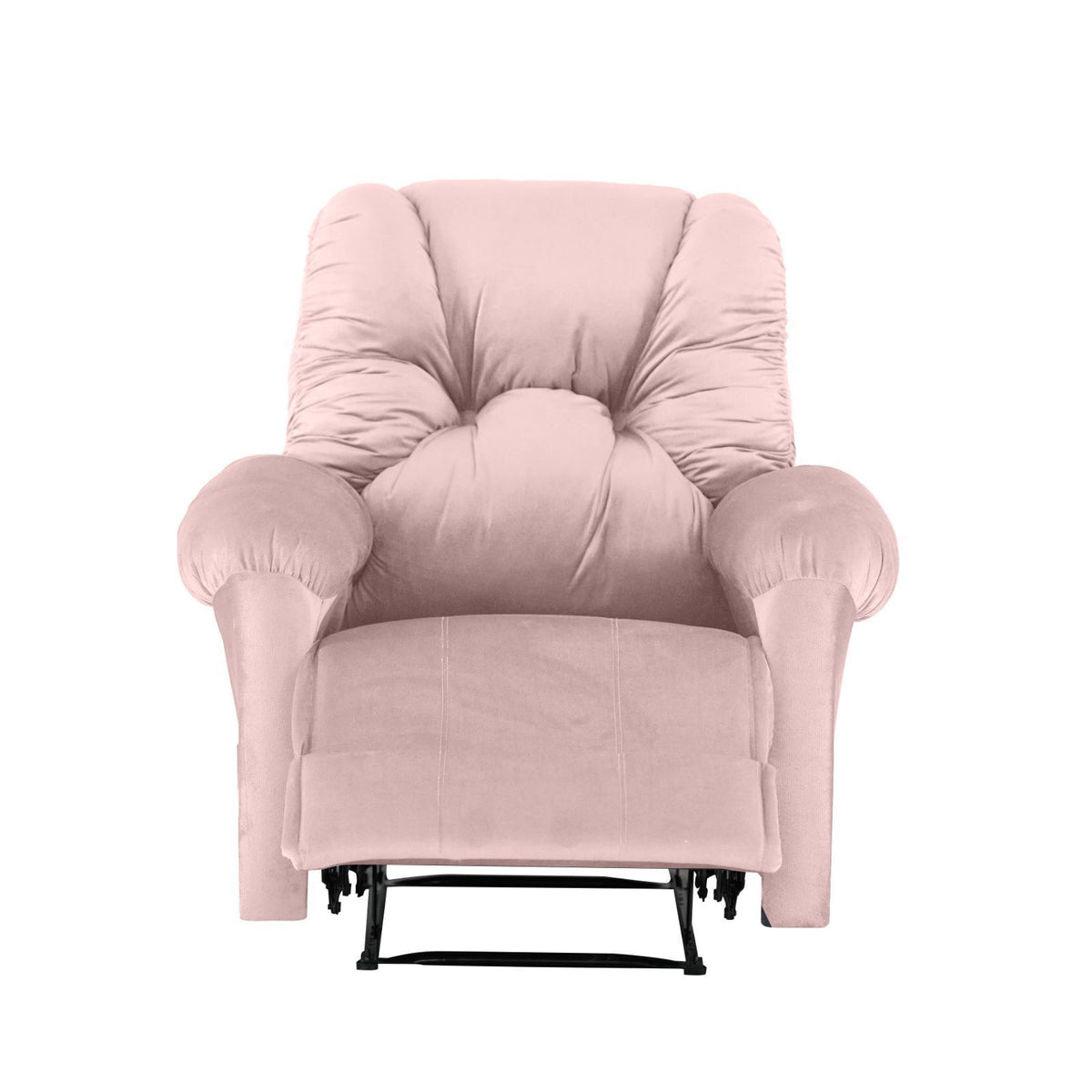 Velvet Upholstered Recliner Chair With Bed Mode from American Polo Light Pink Rocking & Rotating