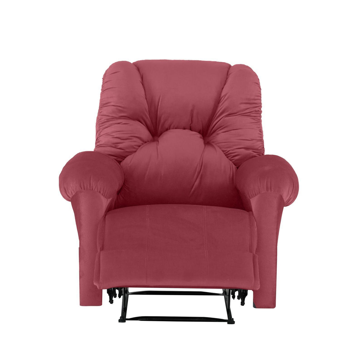 Velvet Upholstered Recliner Chair With Bed Mode from American Polo Dark Pink Rocking