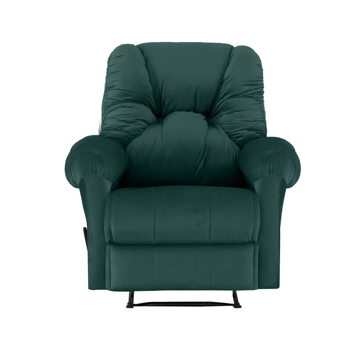 Velvet Upholstered Recliner Chair With Bed Mode from American Polo Dark Green Rocking