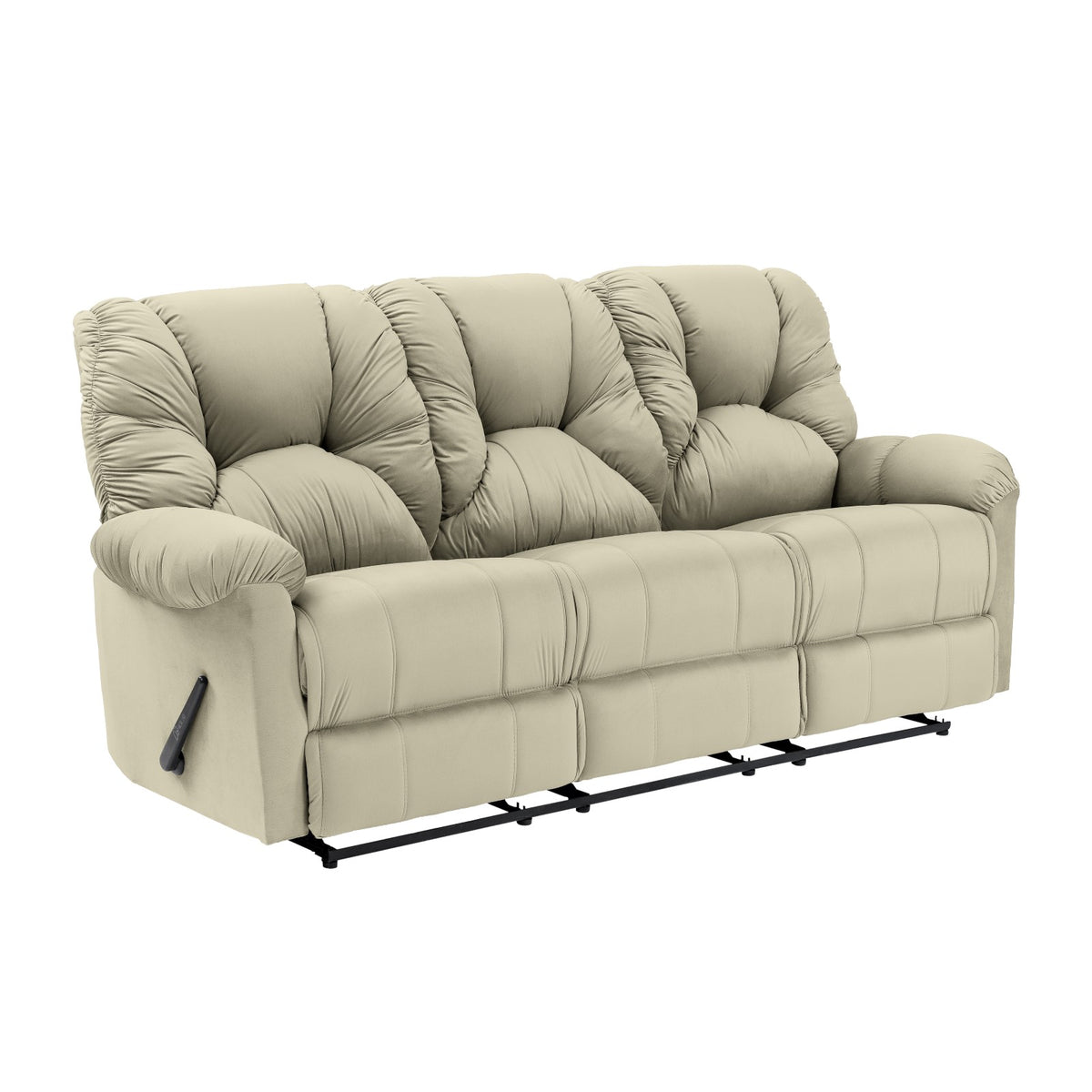 Velvet Triple Recliner Chair - American Polo Light Beige
