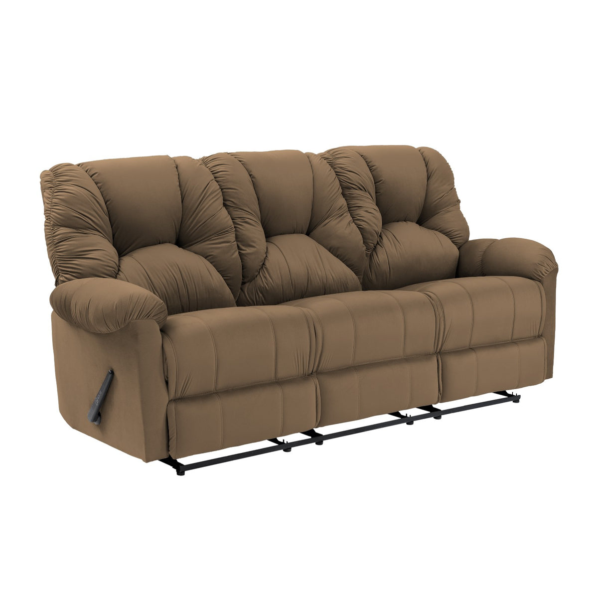 Velvet Triple Recliner Chair - American Polo Light Brown