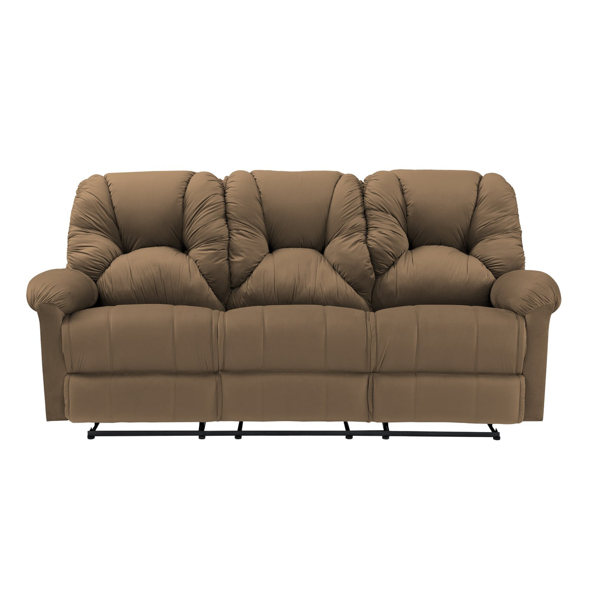 Velvet Triple Recliner Chair - American Polo Light Brown