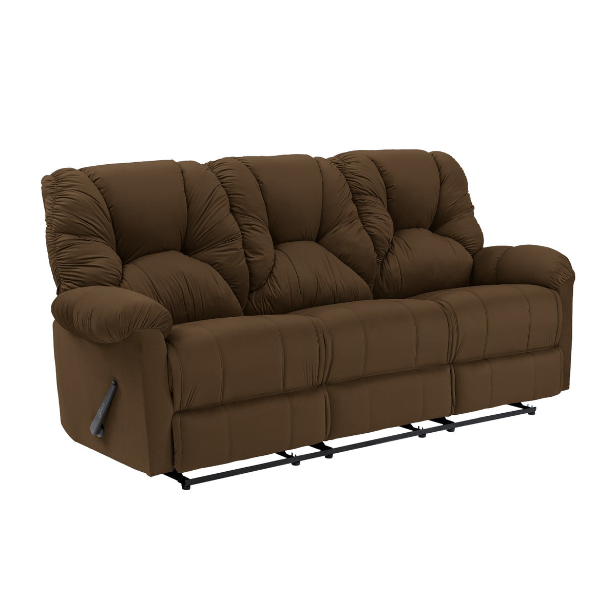 Velvet Triple Recliner Chair - American Polo Brown
