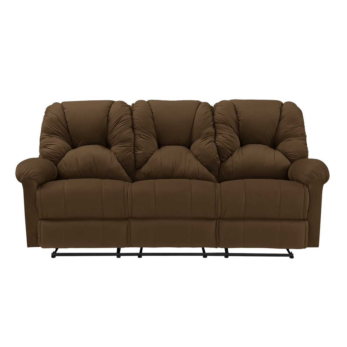 Velvet Triple Recliner Chair - American Polo Brown