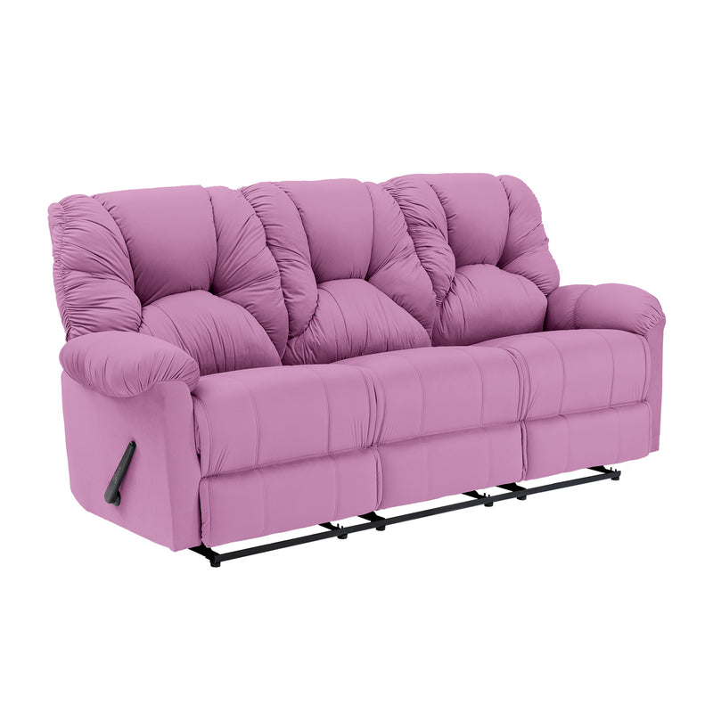 Velvet Triple Recliner Chair - Light Purple - American Polo