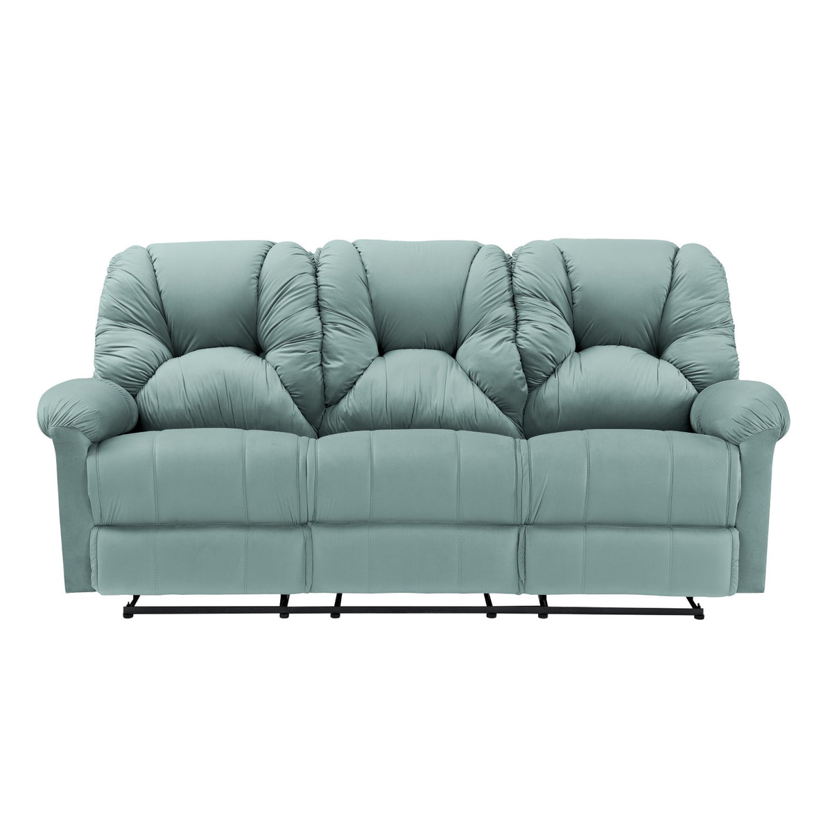 Velvet Triple Recliner Chair - American Polo Light Turquoise