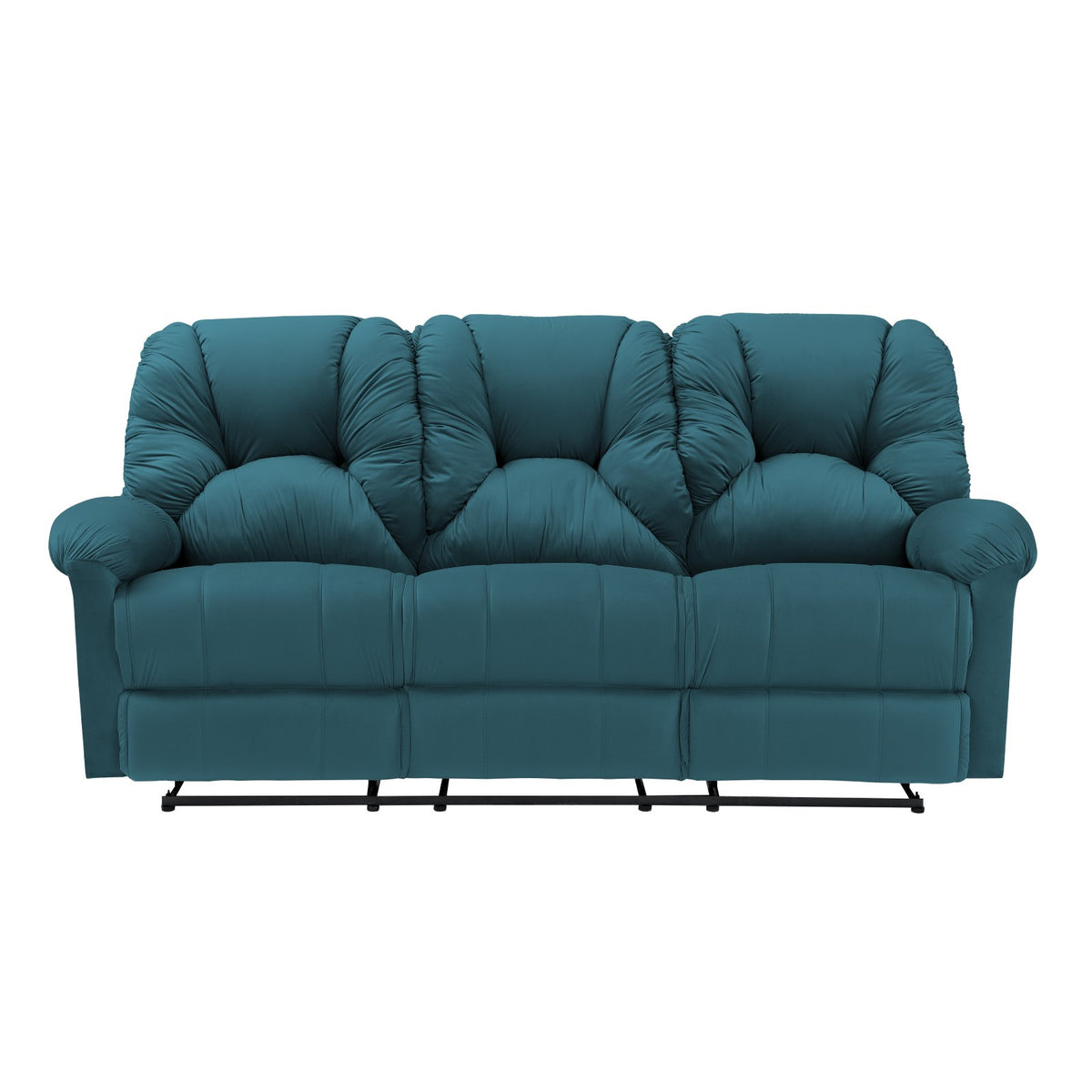 Velvet Triple Recliner Chair - American Polo Dark Turquoise