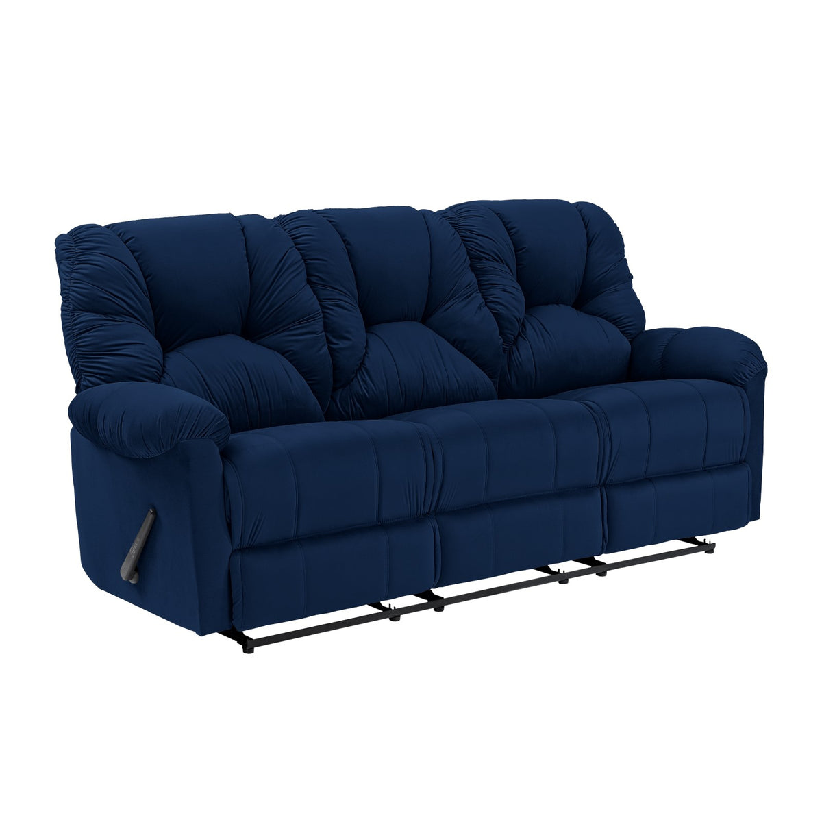 Velvet Triple Recliner Chair - American Polo Dark Blue
