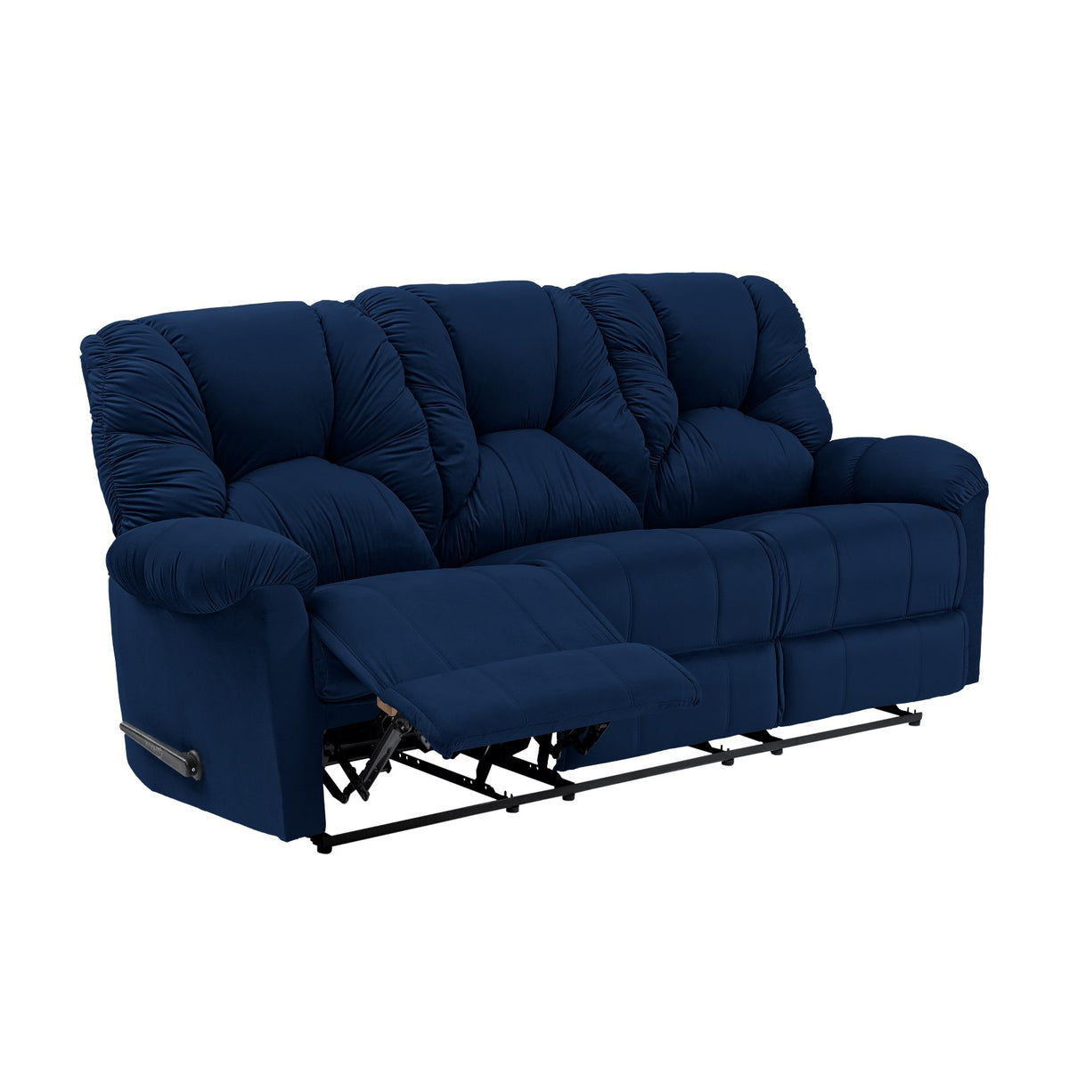 Velvet Triple Recliner Chair - American Polo Dark Blue
