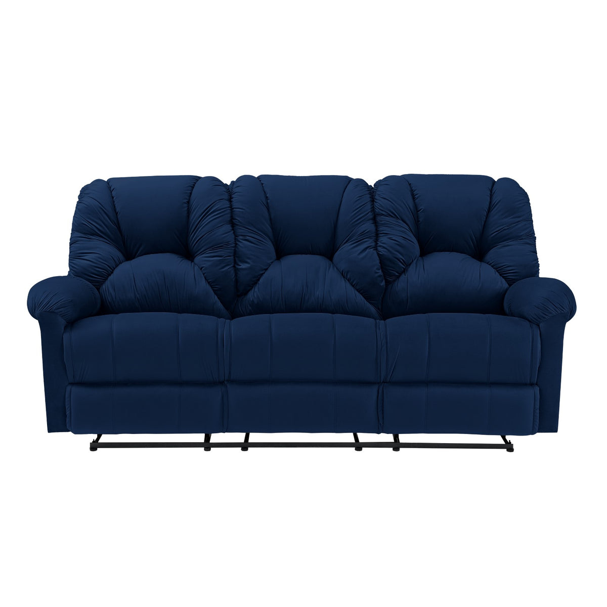 Velvet Triple Recliner Chair - American Polo Dark Blue