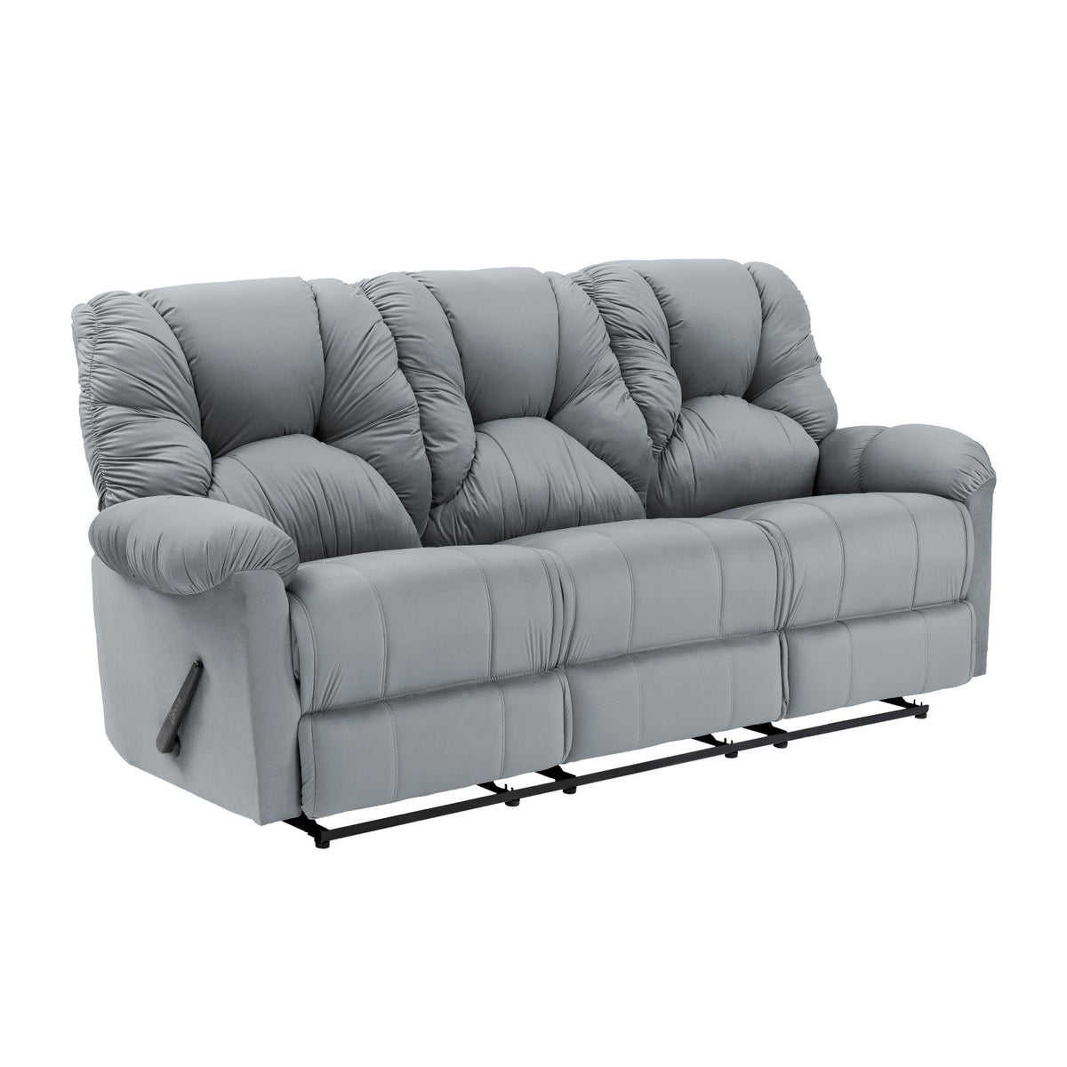 Velvet Triple Recliner Chair - American Polo Grey