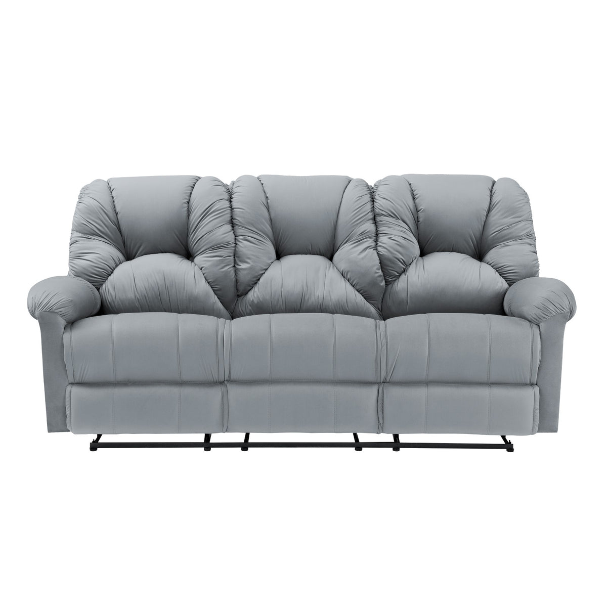 Velvet Triple Recliner Chair - American Polo Grey
