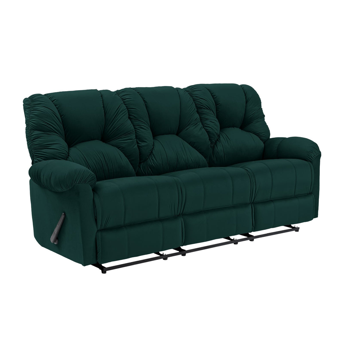 Velvet Triple Recliner Chair - American Polo Dark Green