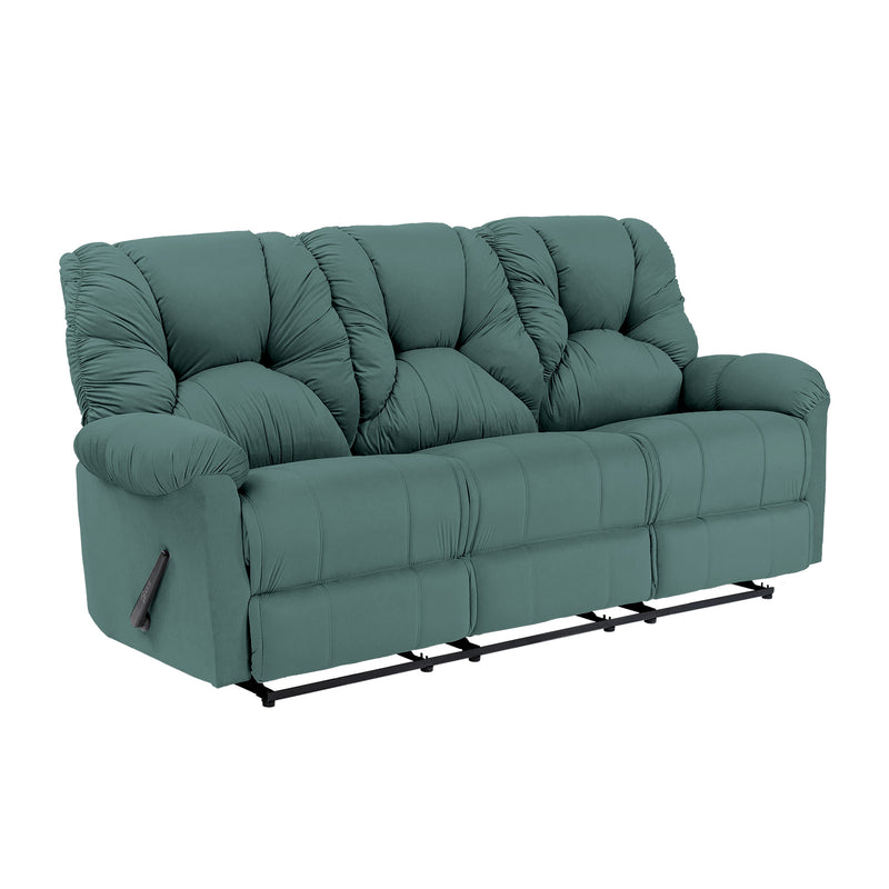 Velvet Triple Recliner Chair - Dark Green - American Polo