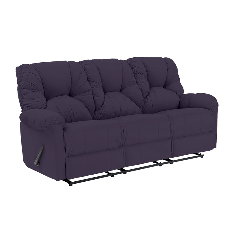 Velvet Triple Recliner Chair - Dark Purple - American Polo