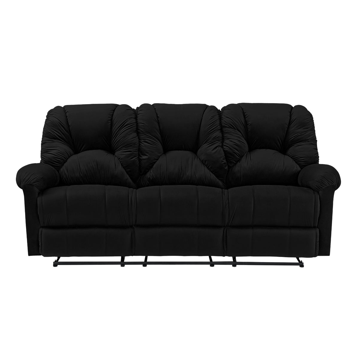 Velvet Triple Recliner Chair - American Polo Black