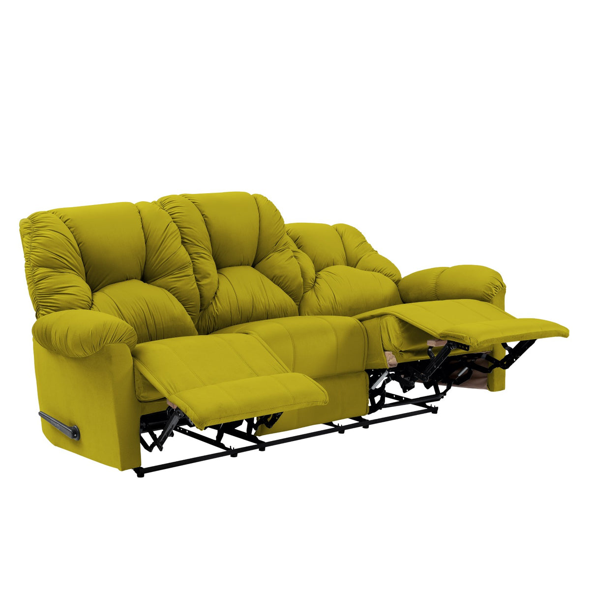 Velvet Triple Recliner Chair - American Polo Gold