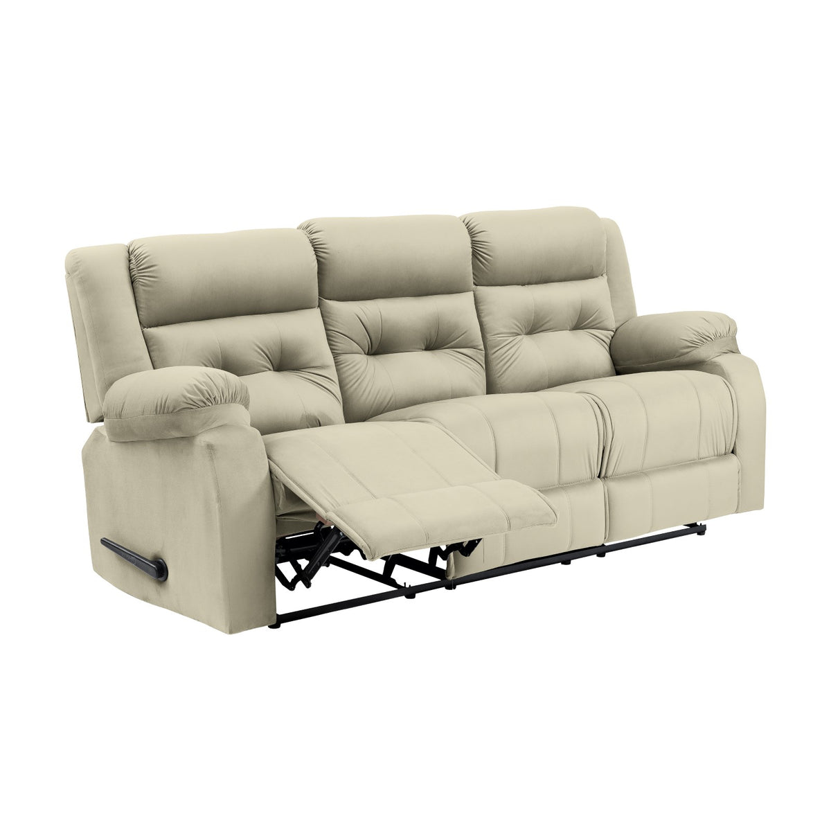 Velvet Triple Recliner Chair - NZ30 Light Beige