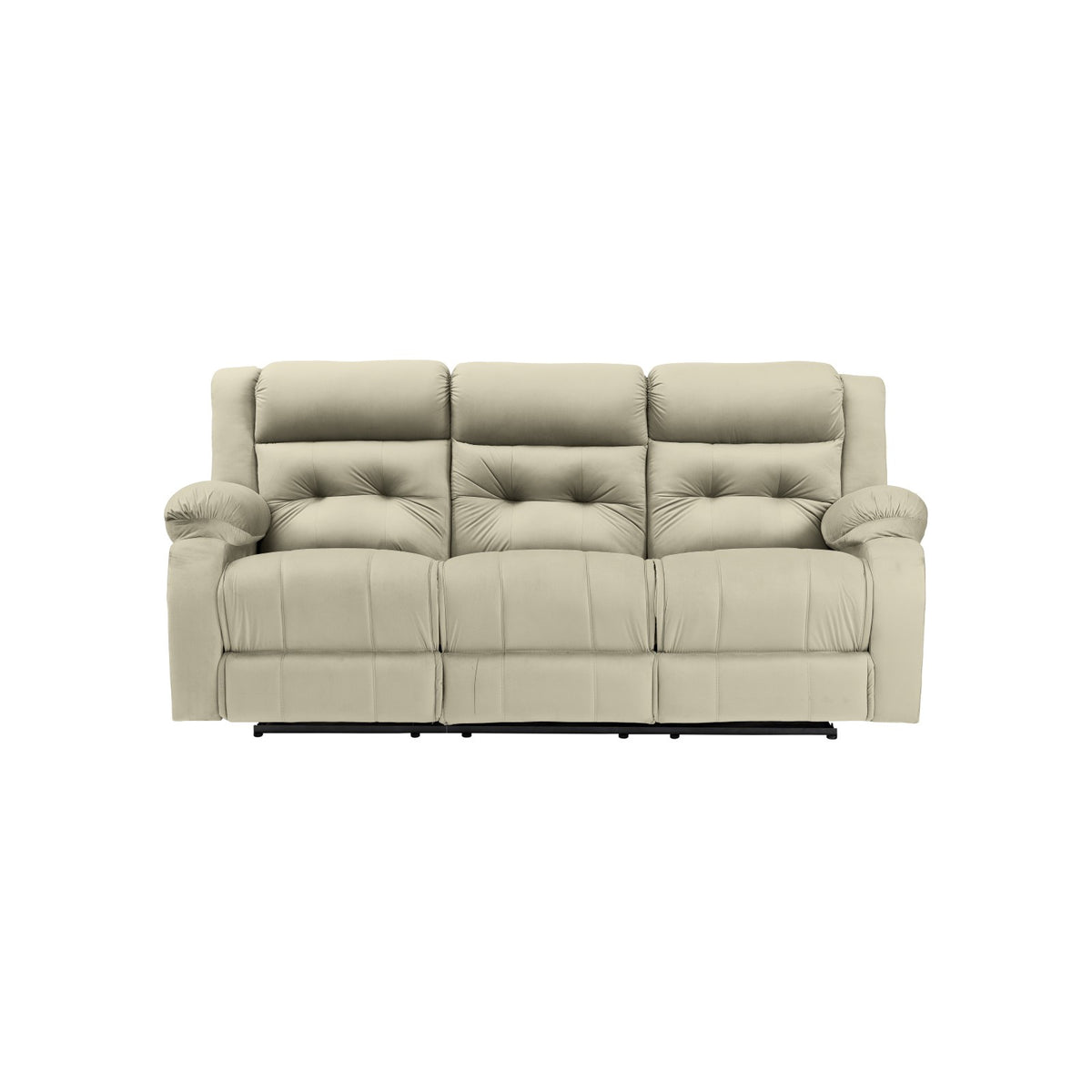 Velvet Triple Recliner Chair - NZ30 Light Beige