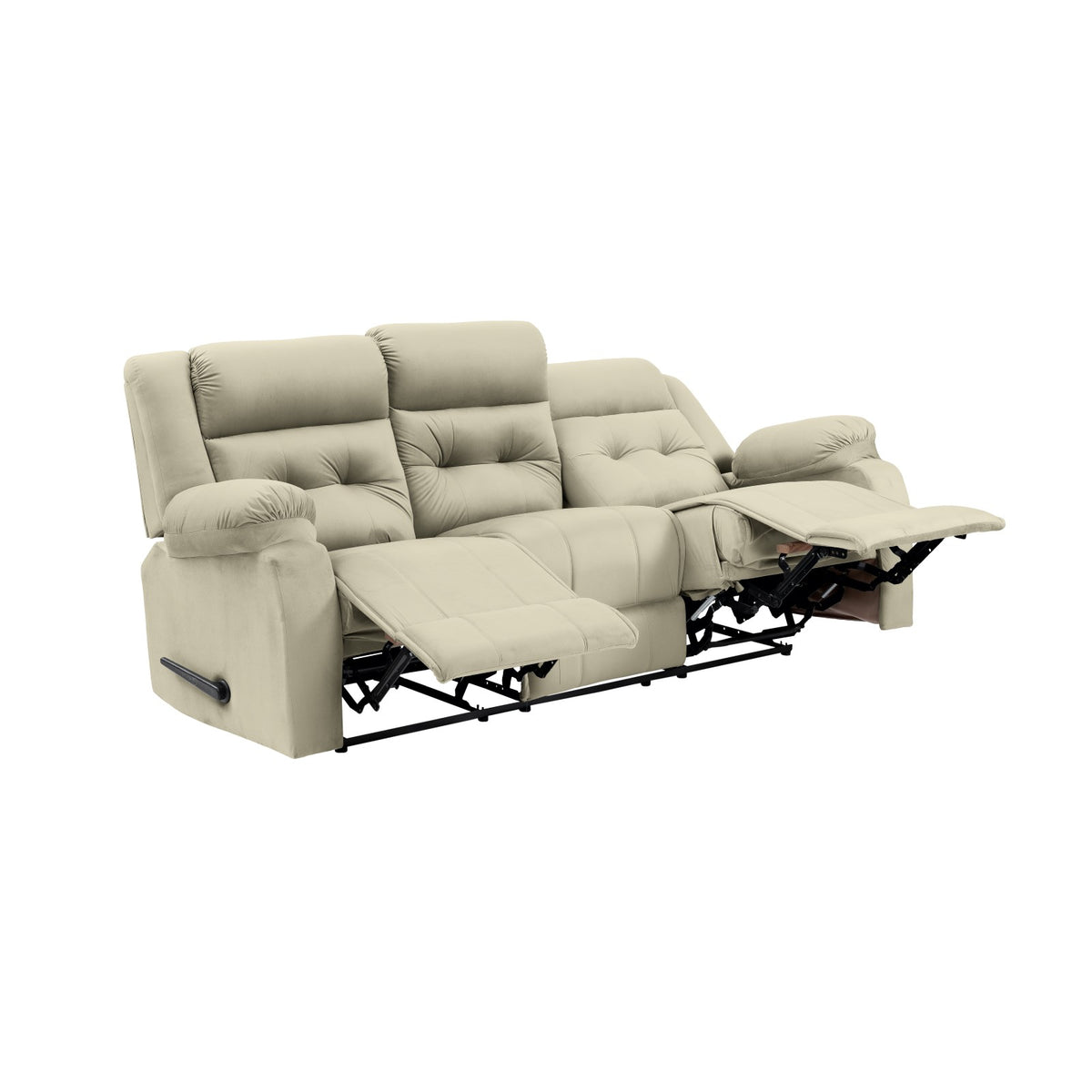 Velvet Triple Recliner Chair - NZ30 Light Beige