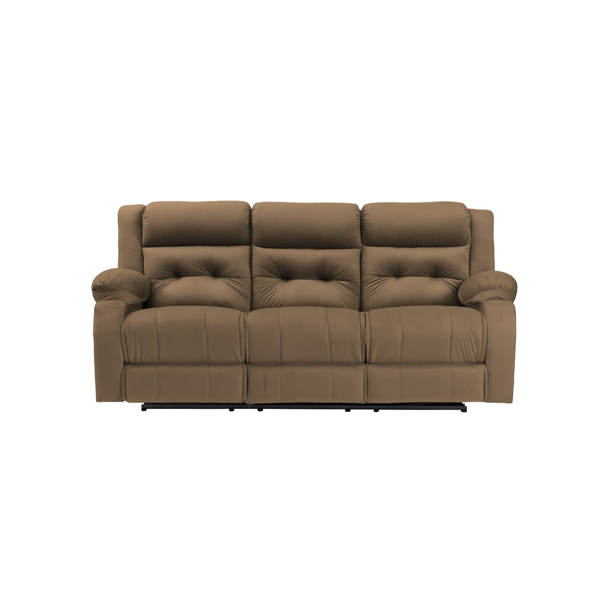 Velvet Triple Recliner Chair - NZ30 Light Brown