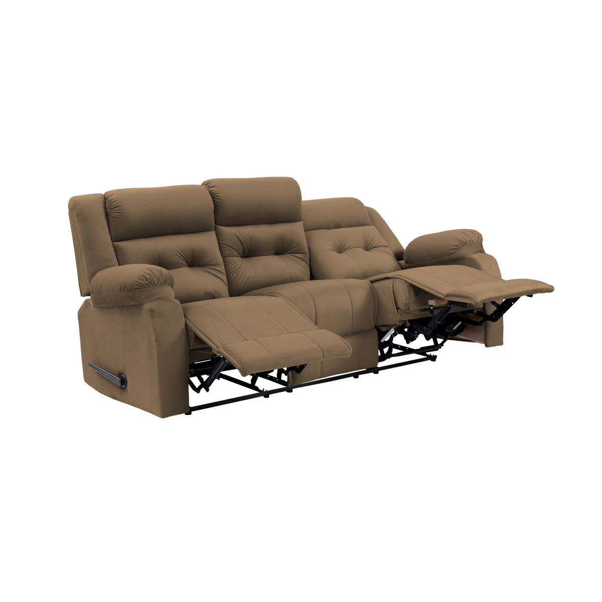 Velvet Triple Recliner Chair - NZ30 Light Brown