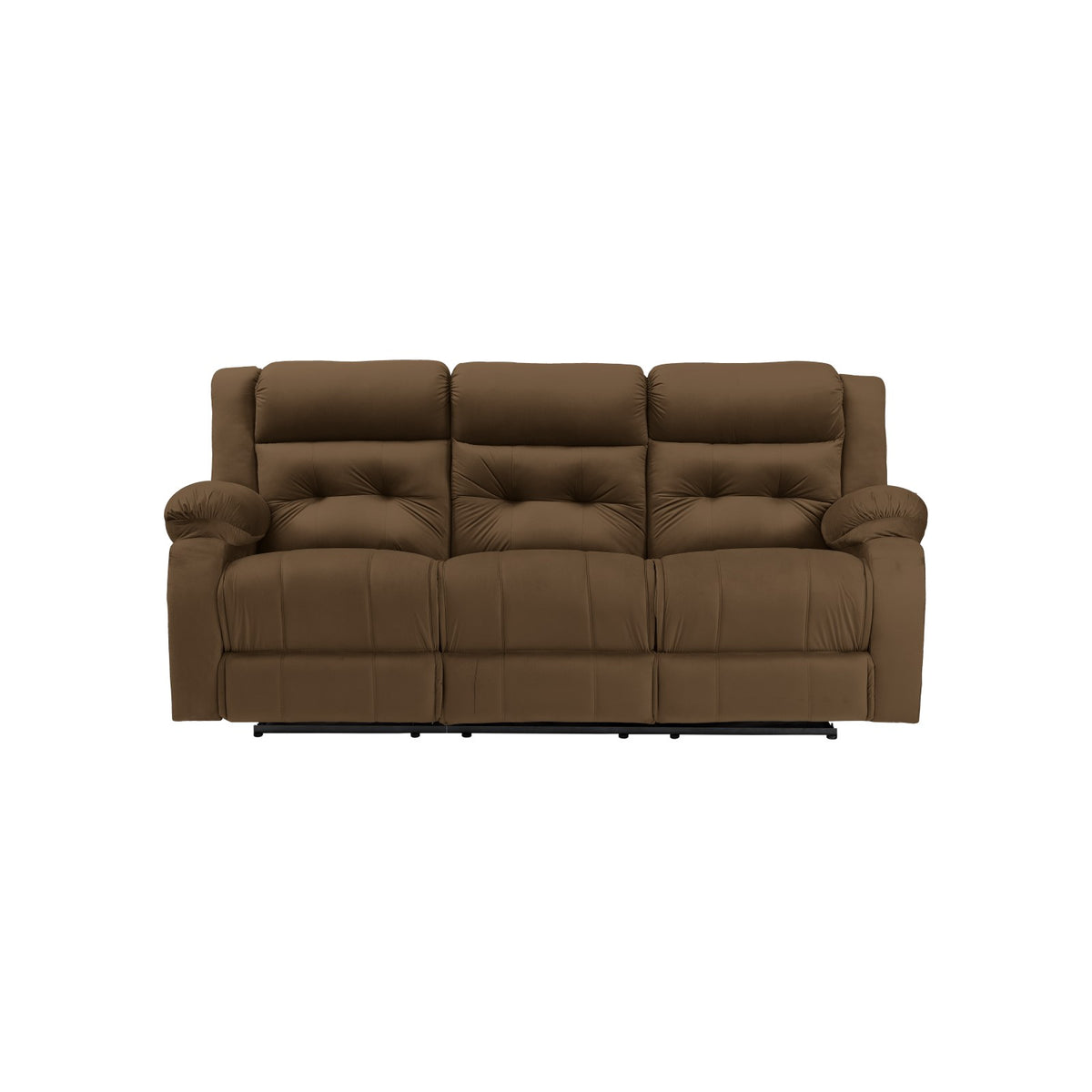 Velvet Triple Recliner Chair - NZ30 Brown
