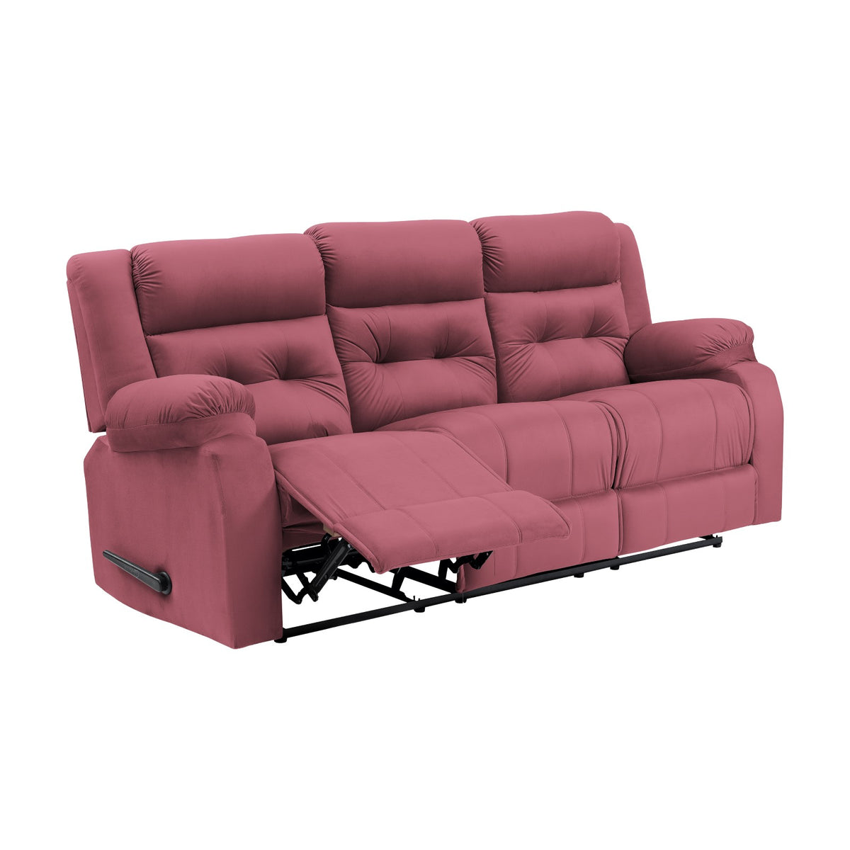 Velvet Triple Recliner Chair - NZ30 Dark Pink