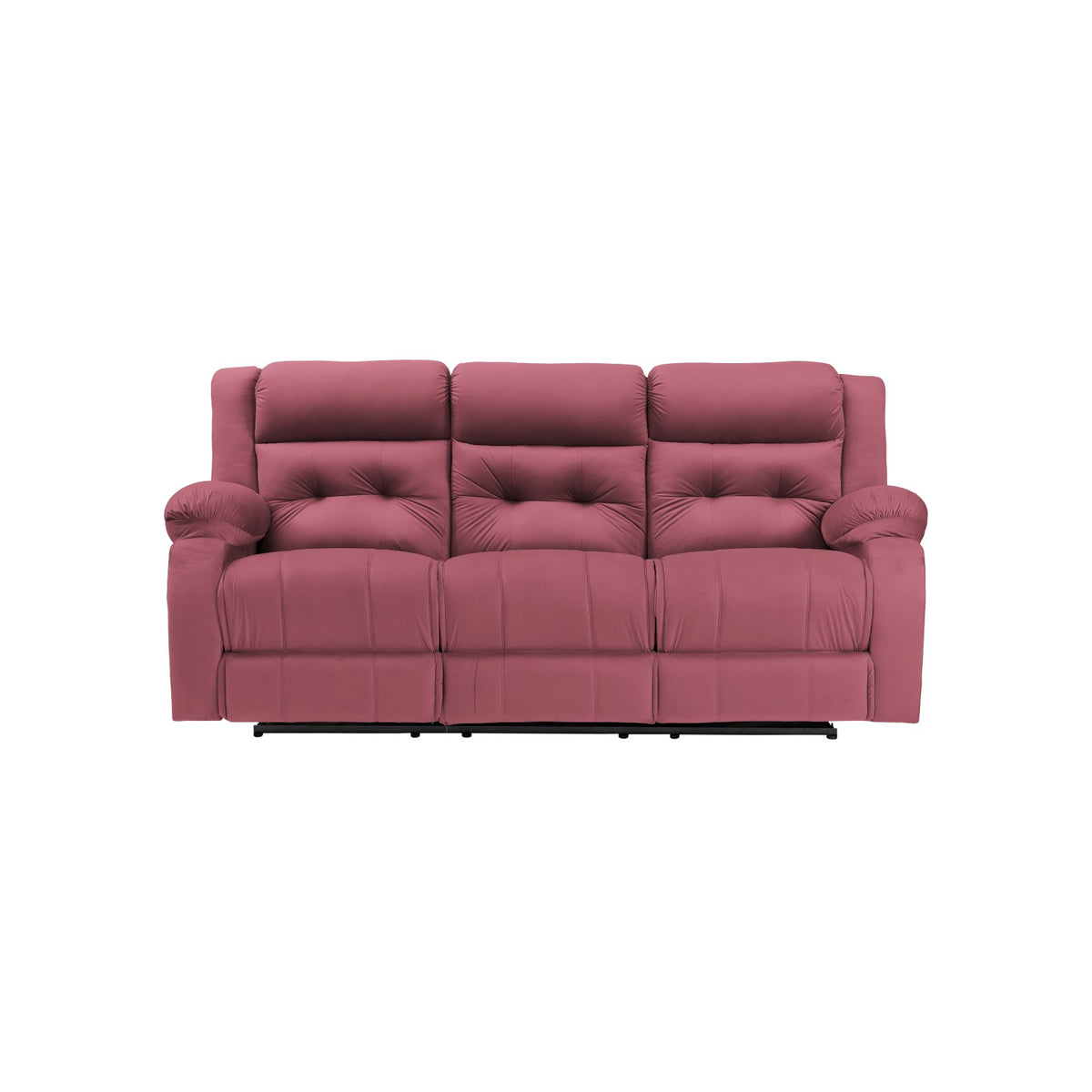 Velvet Triple Recliner Chair - NZ30 Dark Pink