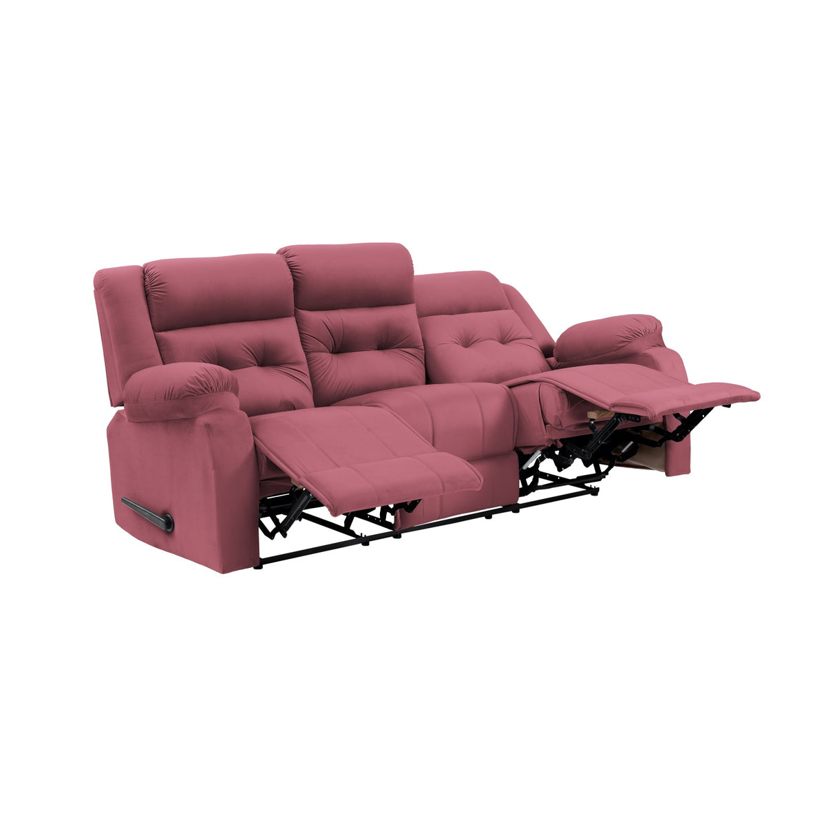 Velvet Triple Recliner Chair - NZ30 Dark Pink