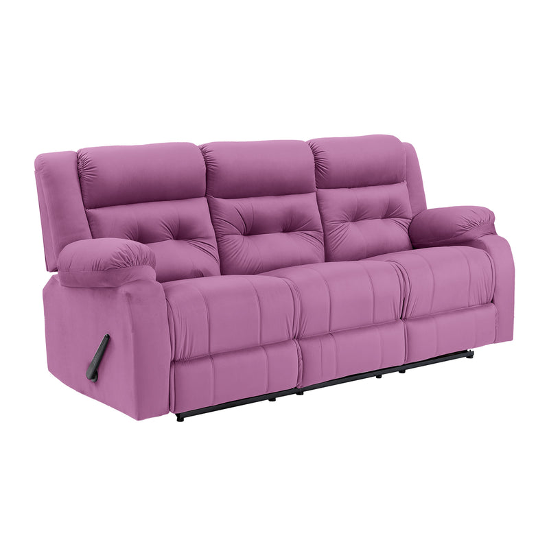 Velvet Triple Recliner Chair - Light Purple - NZ30