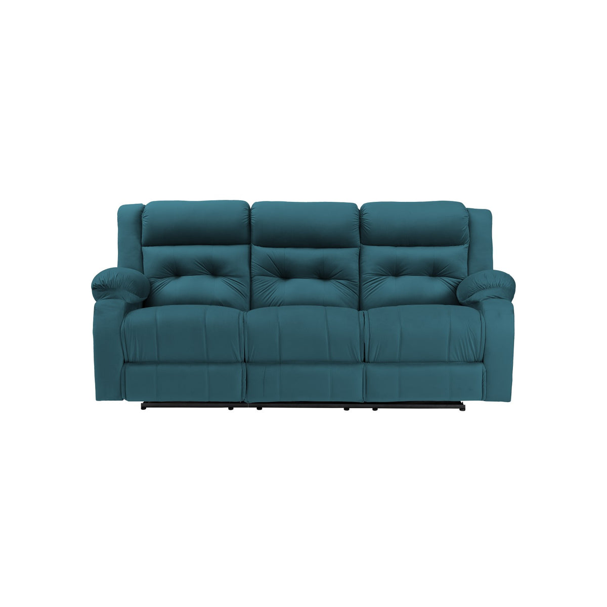Velvet Triple Recliner Chair - NZ30 Dark Turquoise